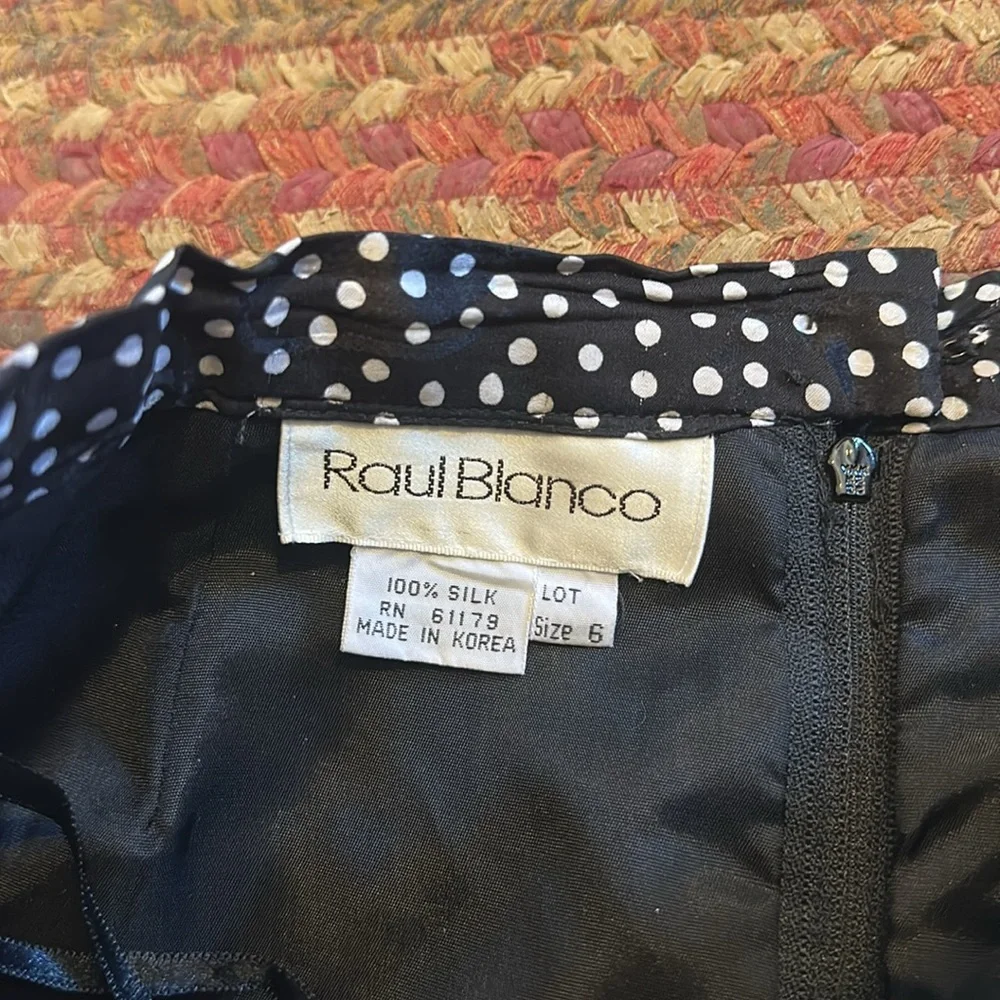 Vintage Black and White Polka Dot Pencil Skirt